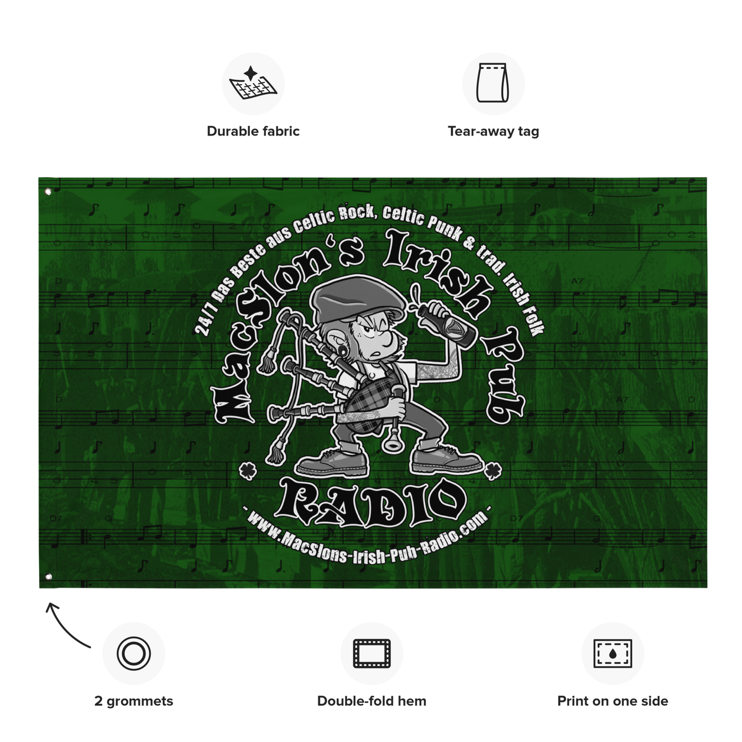 MacSlon's Radio "24/7 - Classic Logo" - Fahne