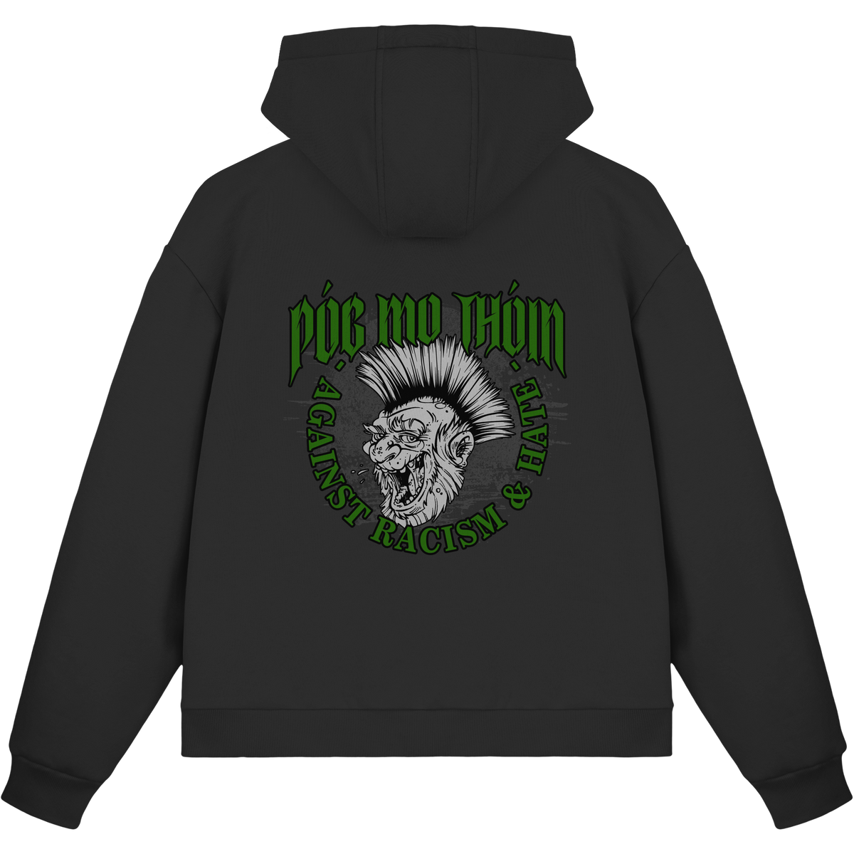 Póg Mo Thóin Streetwear "Against Racism & Hate" - Fluffy Boxcut Zipper