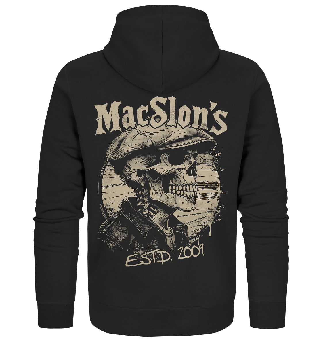 MacSlon's "Estd. 2009 / Flatcap-Skull XIII" - Organic Zipper