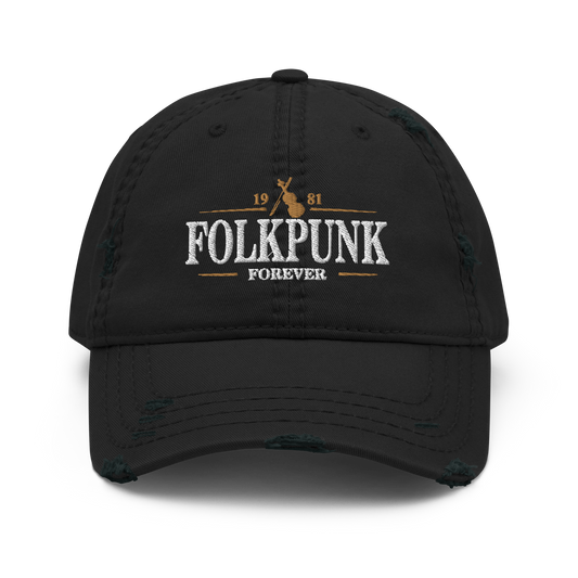 Folkpunk "Forever" (Hochwertiger Stick) - Dad-Hat im Used-Look