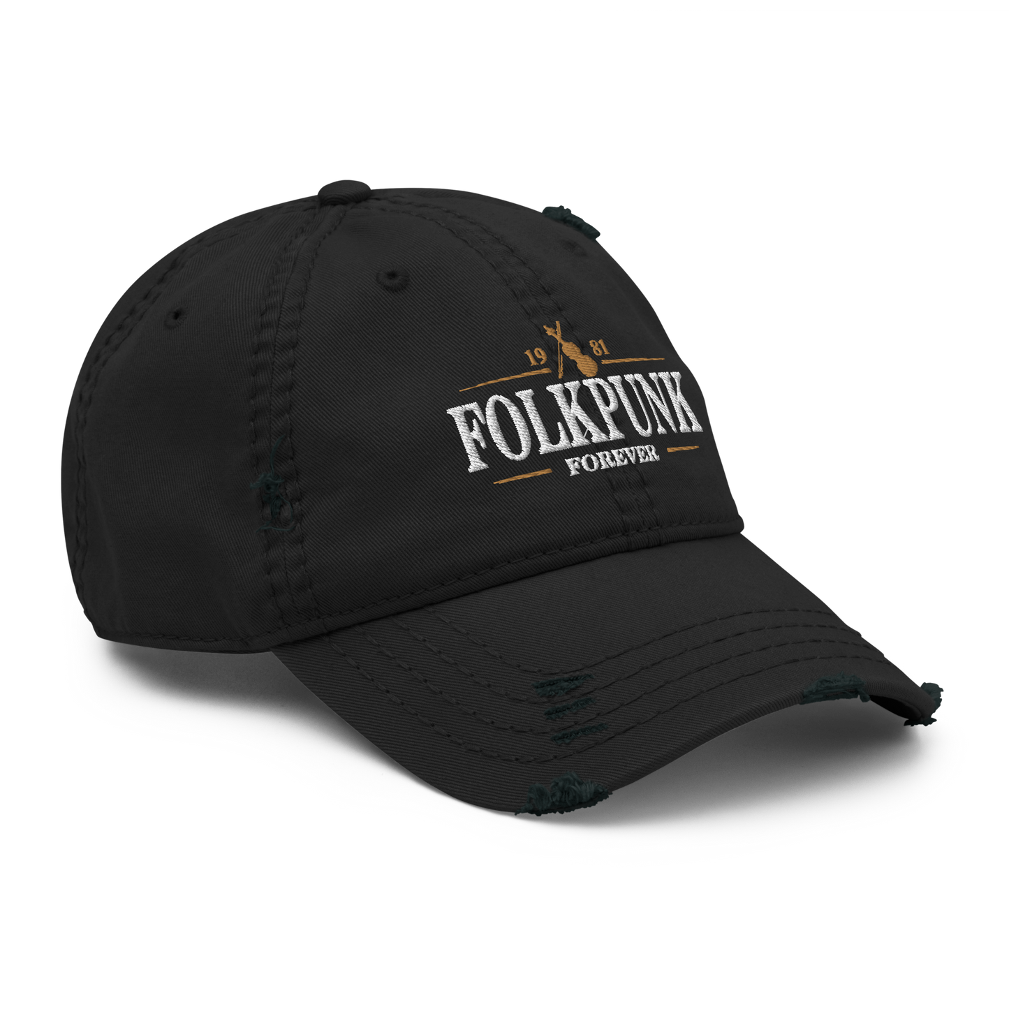 Folkpunk "Forever" (Hochwertiger Stick) - Dad-Hat im Used-Look