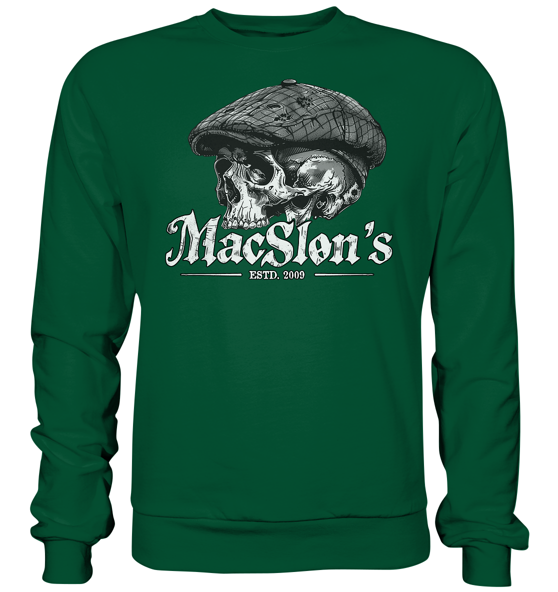 MacSlon's "Estd. 2009 / Flatcap-Skull IX" - Basic Sweatshirt