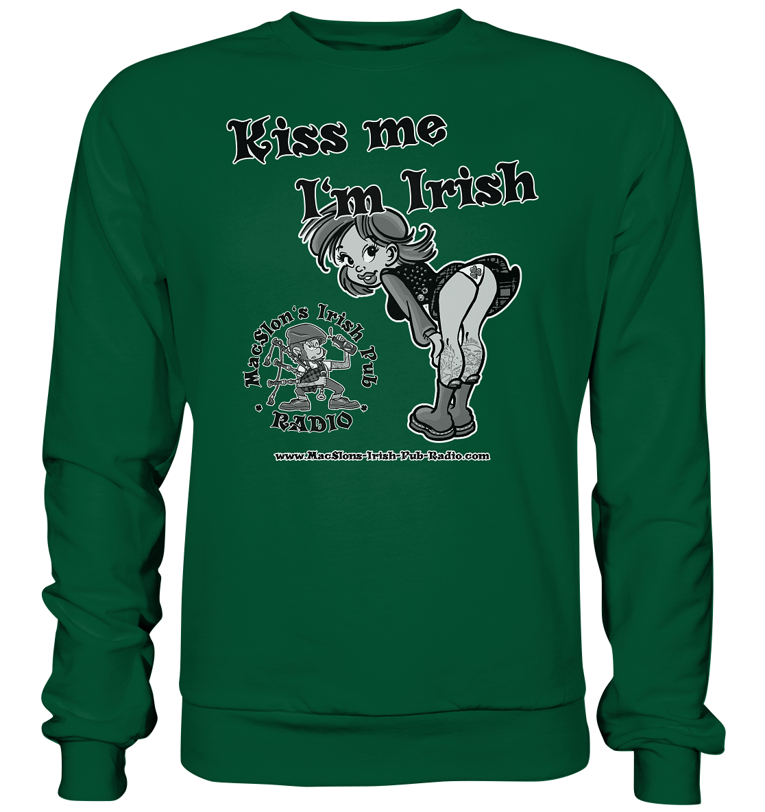 MacSlon's Irish Pub Radio "Kiss Me I'm Irish I" - Basic Sweatshirt