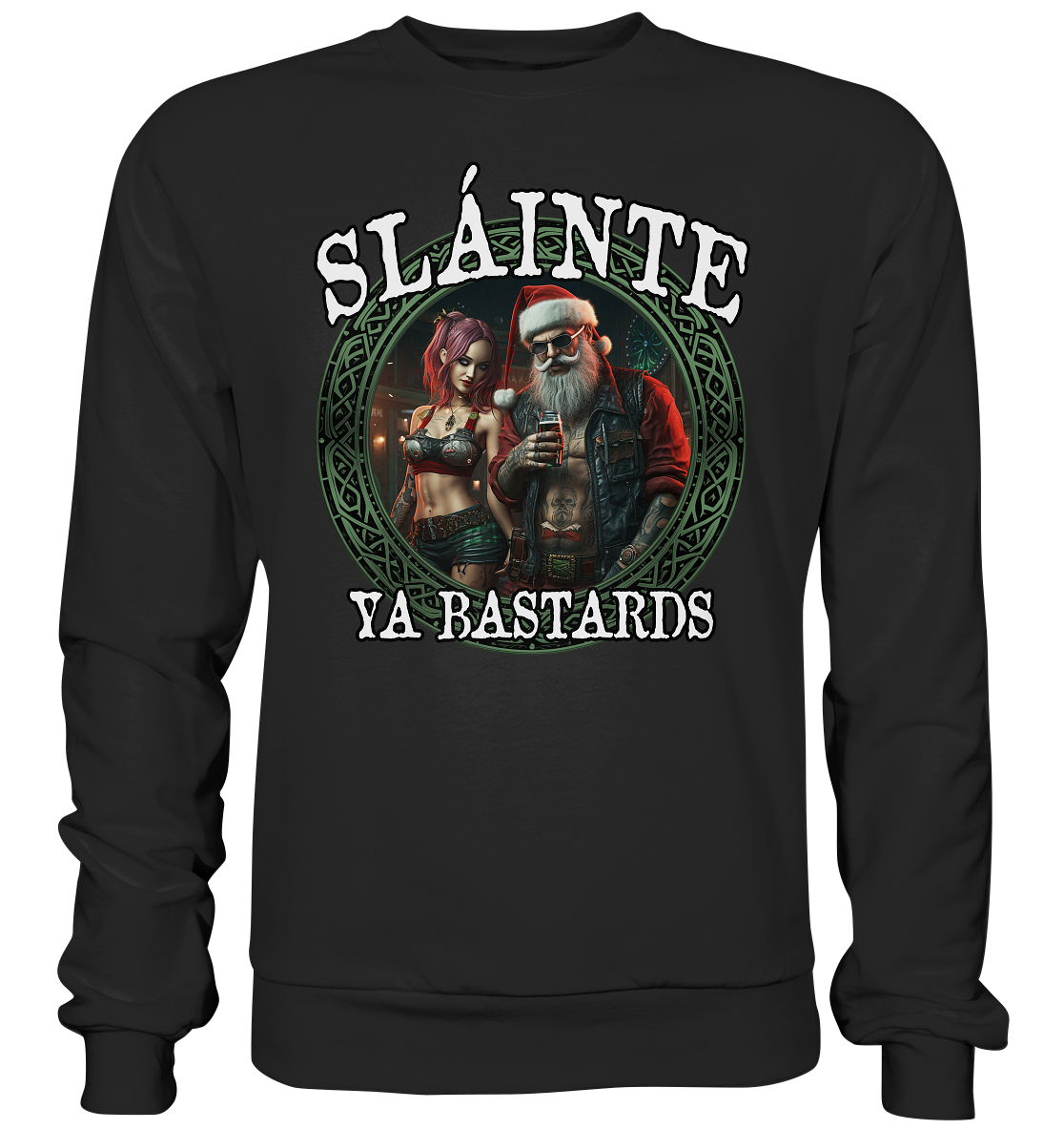 Sláinte Ya Bastards "Santa and his Elf" - Basic Sweatshirt