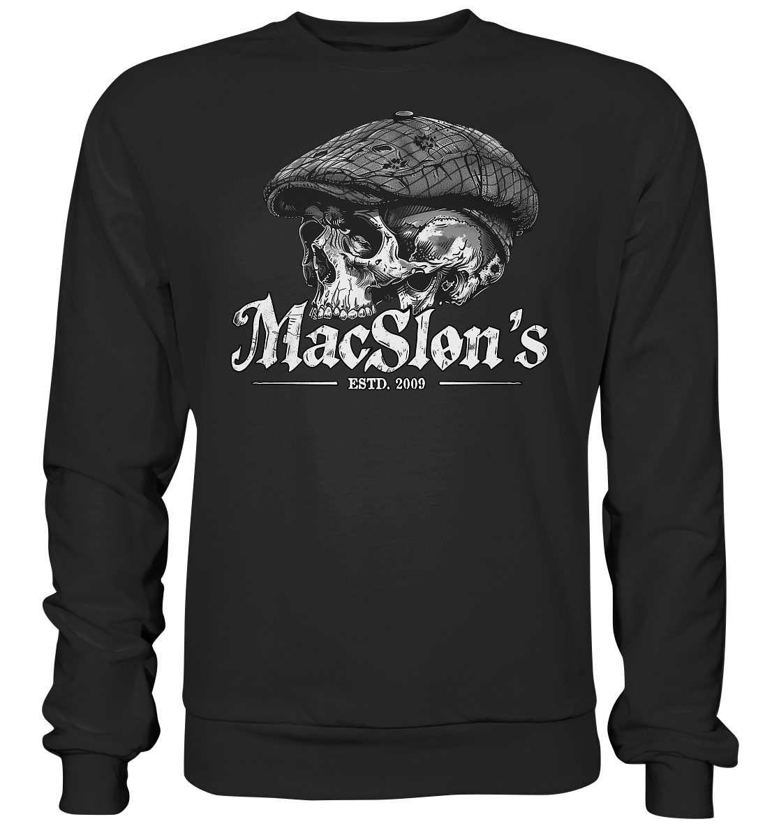 MacSlon's "Estd. 2009 / Flatcap-Skull IX" - Basic Sweatshirt
