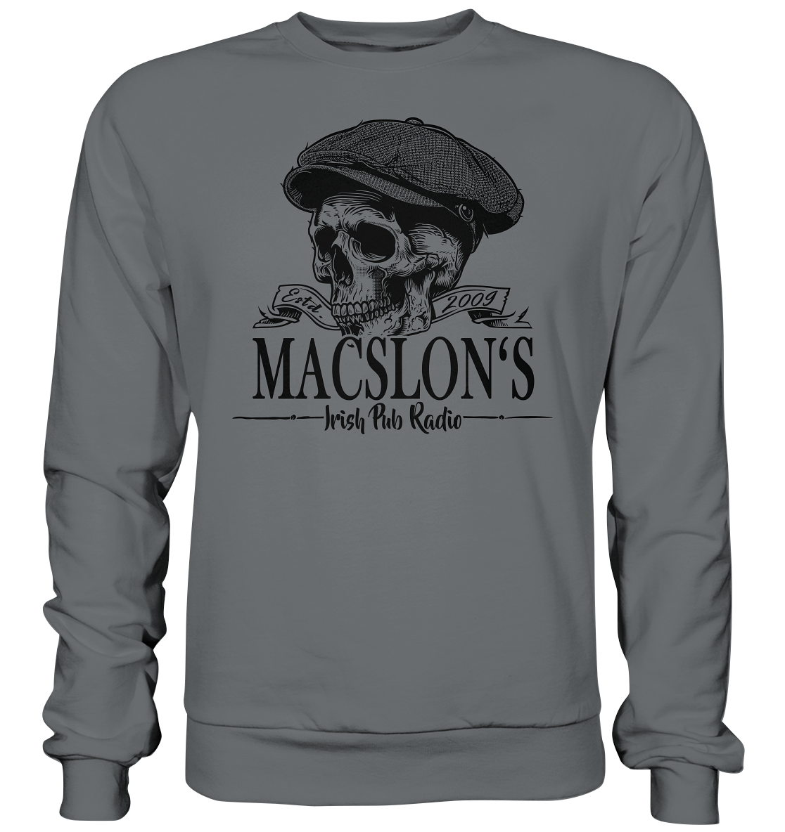 MacSlon's Irish Pub Radio "Estd. 2009 / Flatcap-Skull II" - Basic Sweatshirt