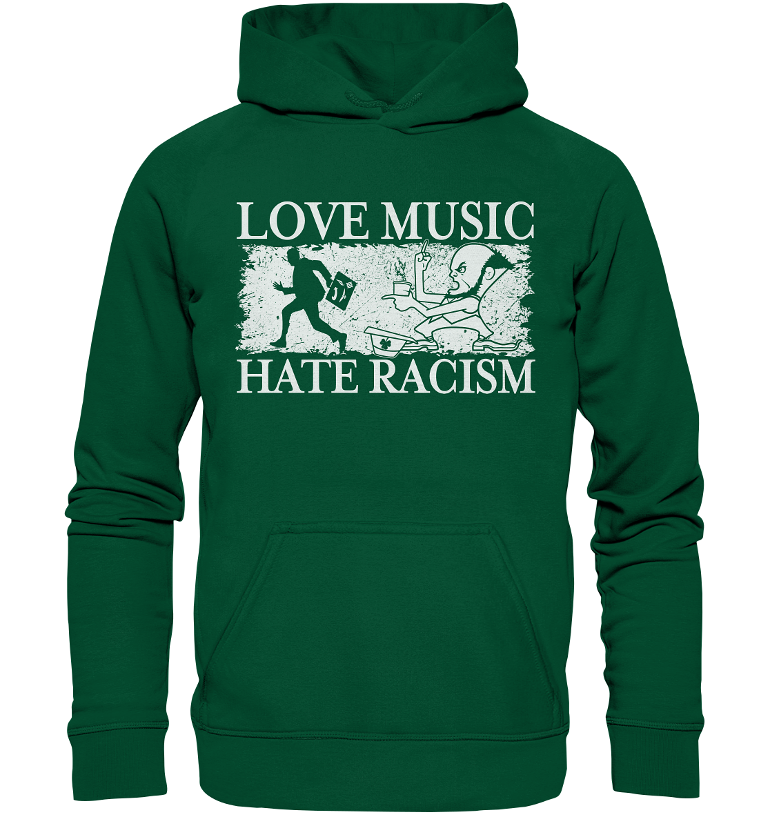 Love Music - Hate Racism - Basic Unisex Hoodie