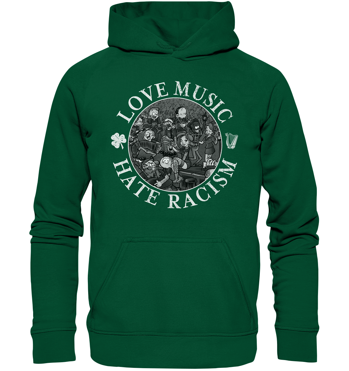 Love Music - Hate Racism "Irish Pub" - Basic Unisex Hoodie
