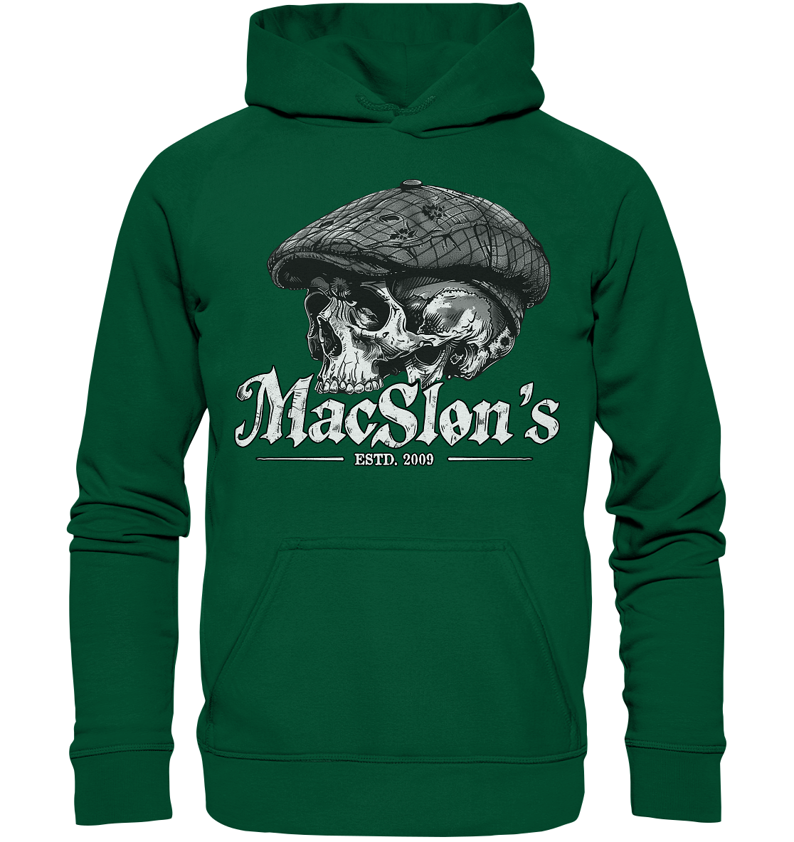 MacSlon's "Estd. 2009 / Flatcap-Skull IX" - Basic Unisex Hoodie