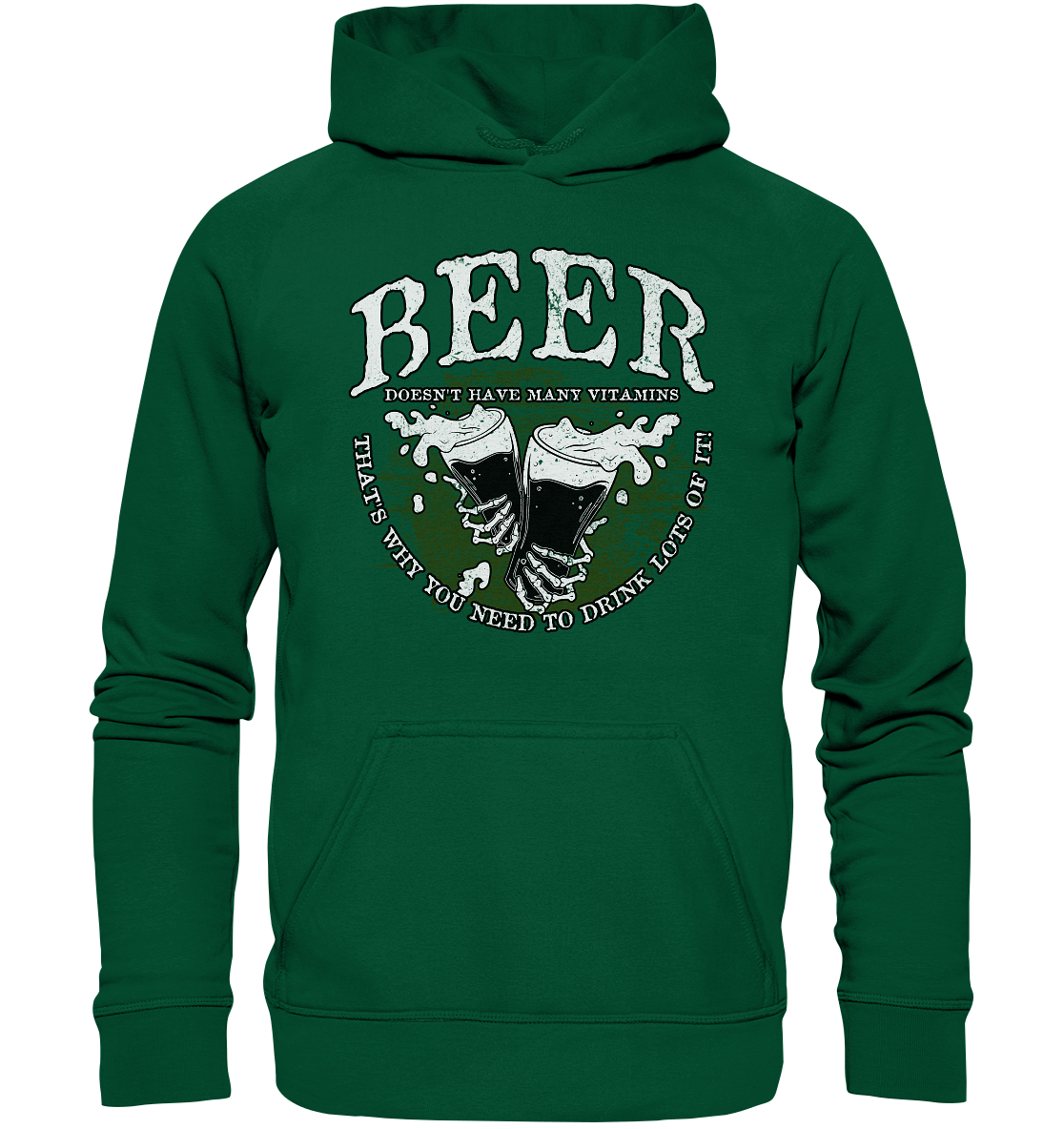 Beer "Doesn't Have Many Vitamins" - Basic Unisex Hoodie