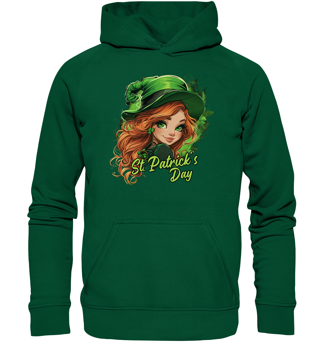 St. Patrick's Day "Leprechaun Girl I" - Basic Unisex Hoodie