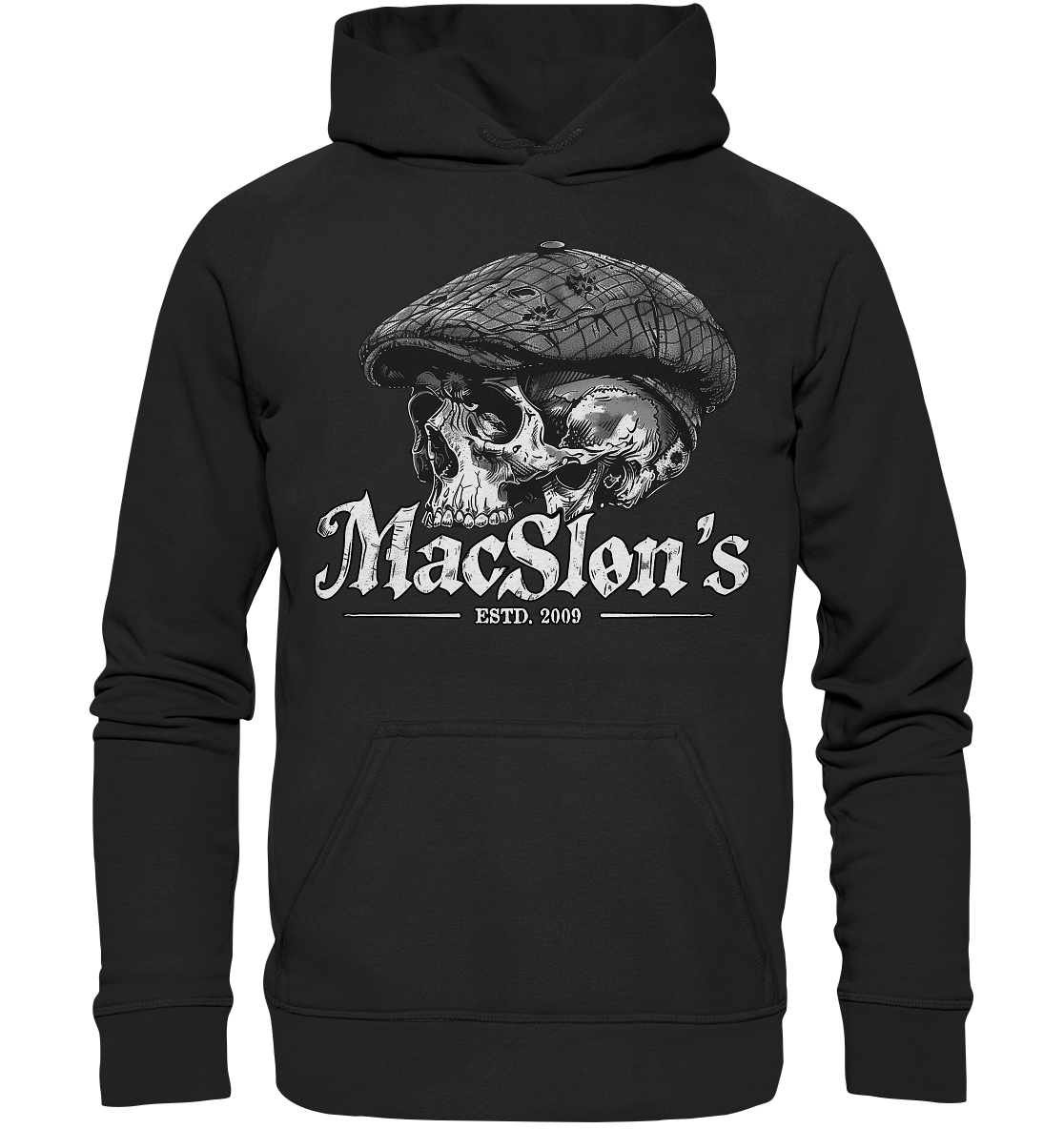 MacSlon's "Estd. 2009 / Flatcap-Skull IX" - Basic Unisex Hoodie