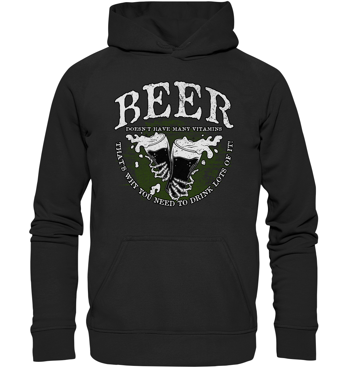 Beer "Doesn't Have Many Vitamins" - Basic Unisex Hoodie