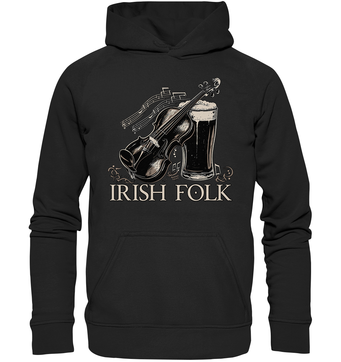 Irish Folk "Pint & Violin" - Basic Unisex Hoodie