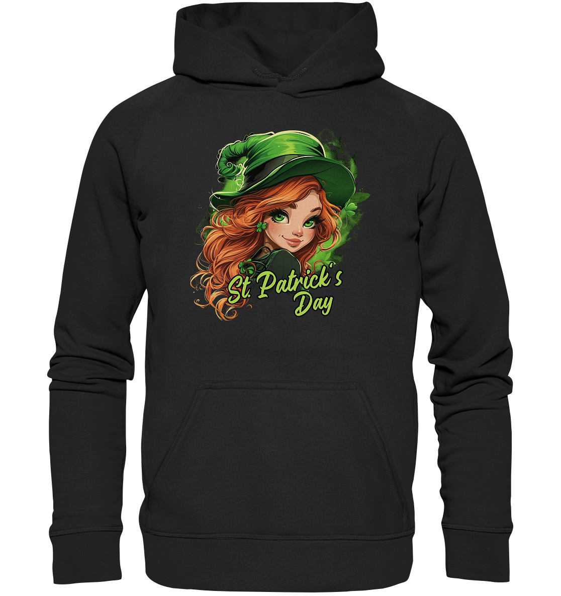 St. Patrick's Day "Leprechaun Girl I" - Basic Unisex Hoodie