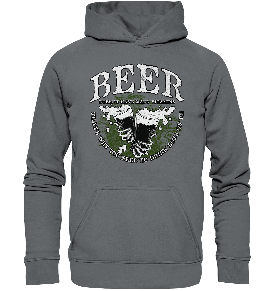 Beer "Doesn't Have Many Vitamins" - Basic Unisex Hoodie