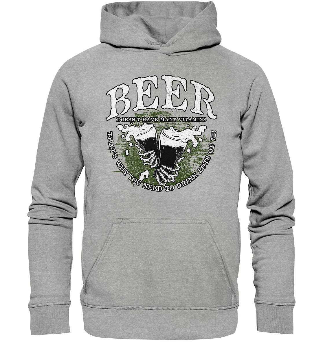 Beer "Doesn't Have Many Vitamins" - Basic Unisex Hoodie
