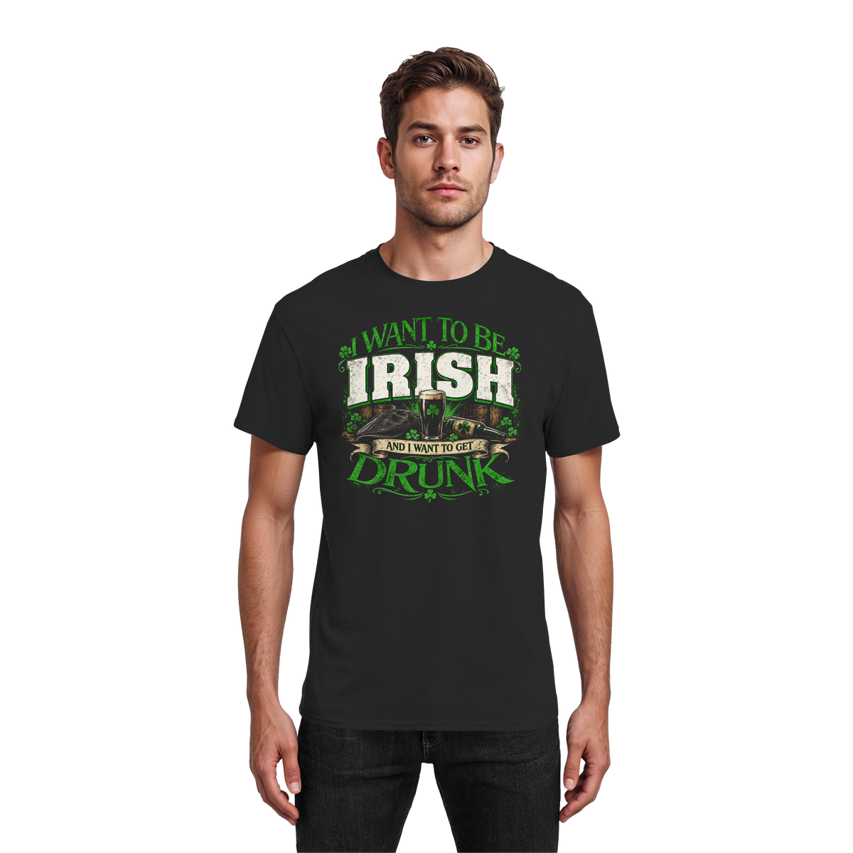 I Want To Be Irish And I Want To Get Drunk - Heavy Cotton T-Shirt