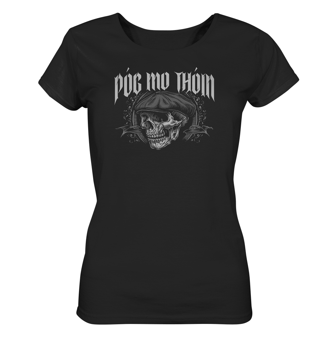 Póg Mo Thóin Streetwear "Flatcap-Skull II" - Ladies Organic Shirt