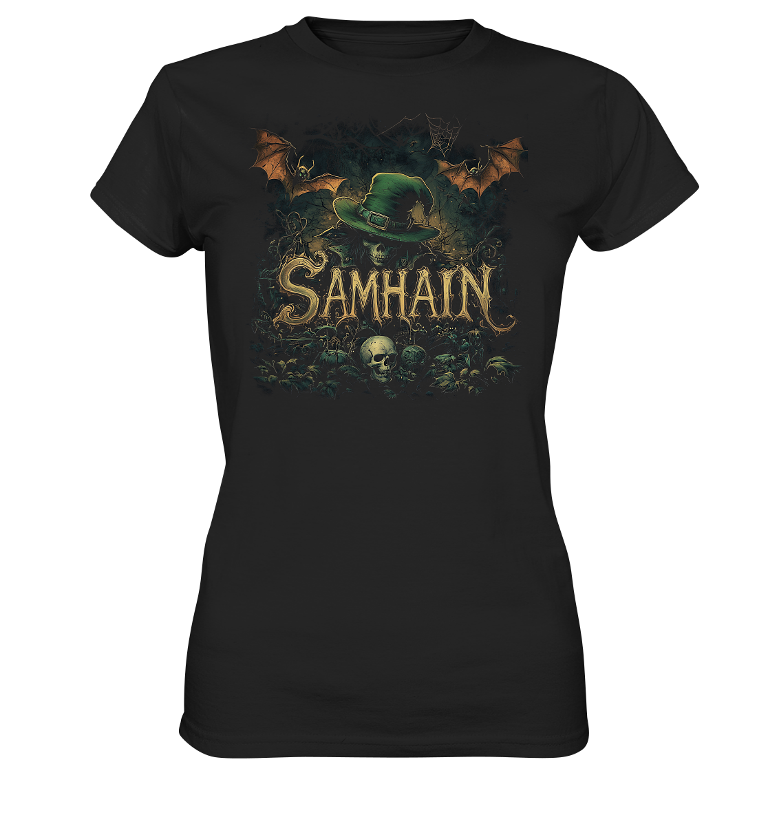 Samhain "Bats & Skulls II" - Ladies Premium Shirt