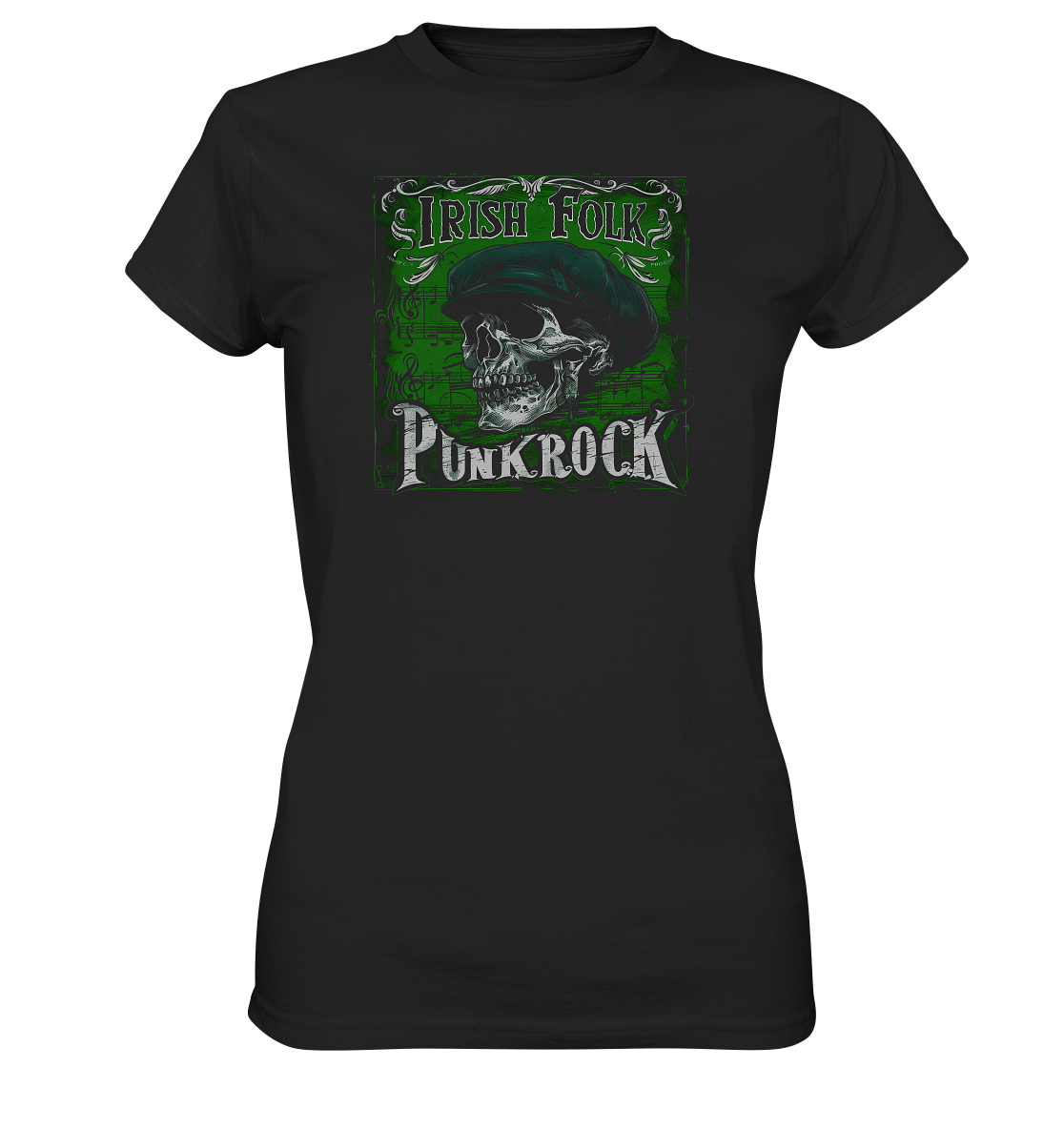 Irish Folk Punkrock "Flatcap-Skull III" - Ladies Premium Shirt