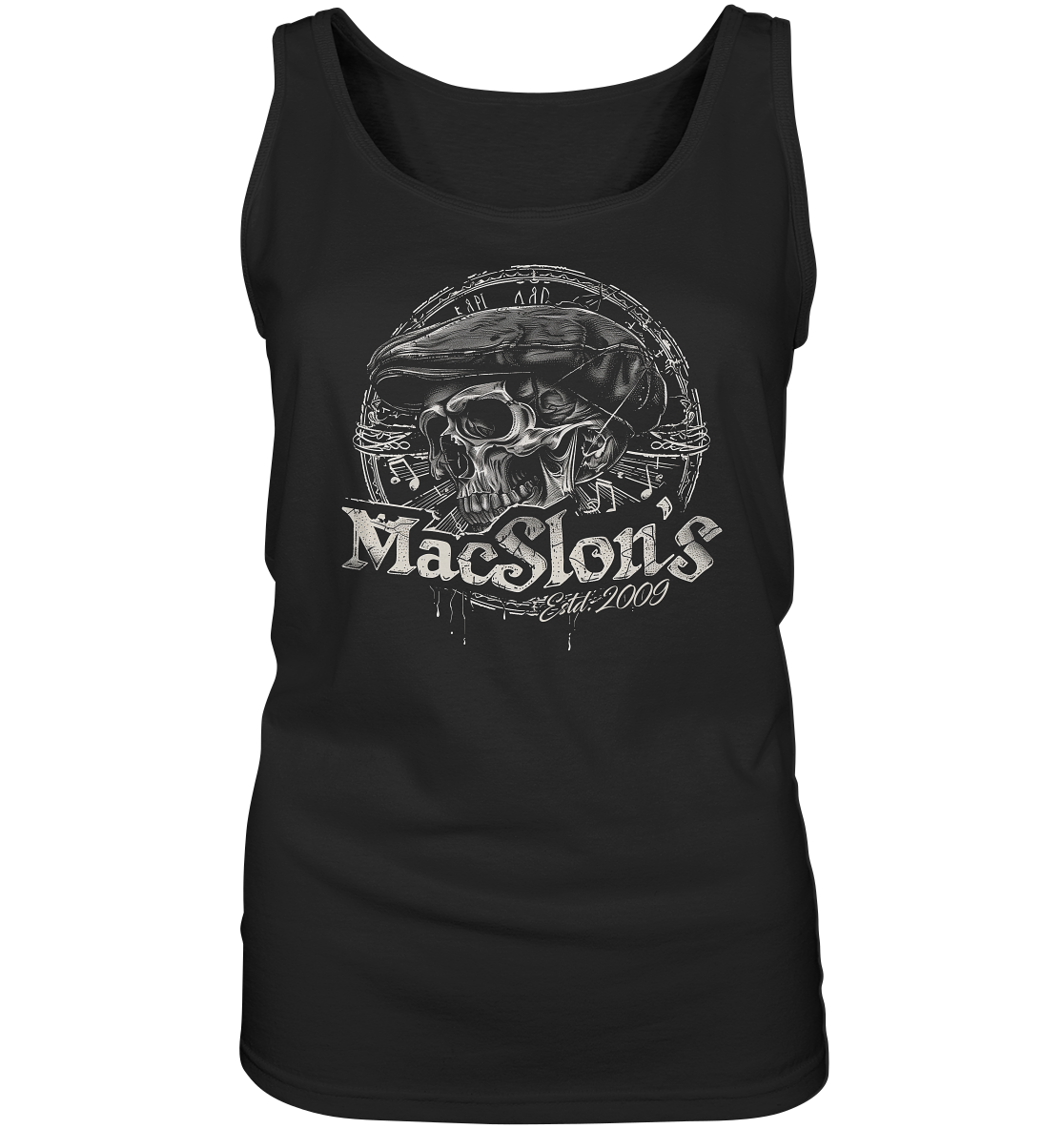 MacSlon's "Estd. 2009 / Flatcap-Skull X" - Ladies Tank-Top