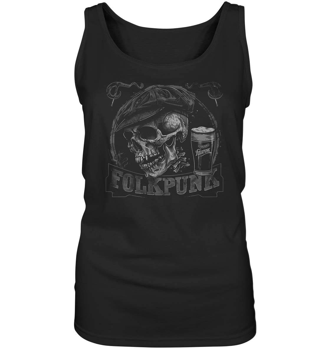 Folkpunk "Flatcap-Skull I" - Ladies Tank-Top
