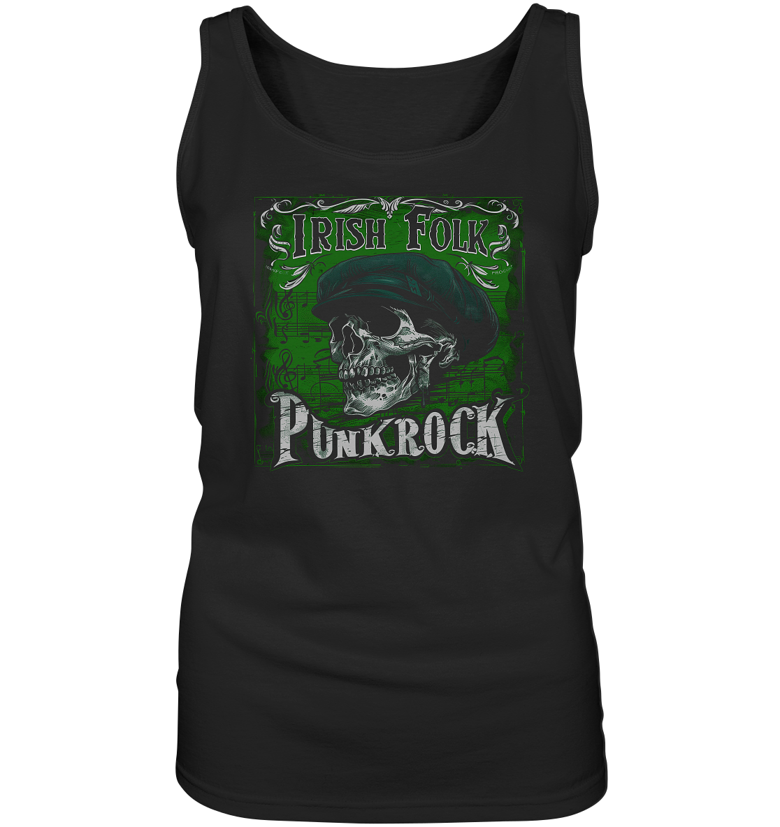 Irish Folk Punkrock "Flatcap-Skull III" - Ladies Tank-Top