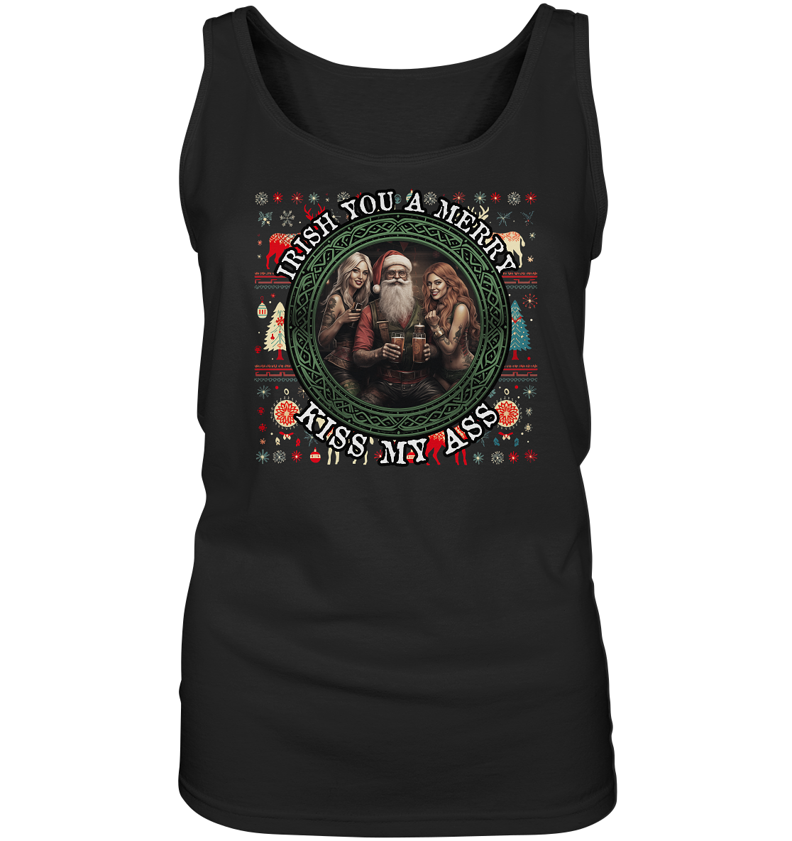 Irish You A Merry... "Santa, Girls & Beer " - Ladies Tank-Top