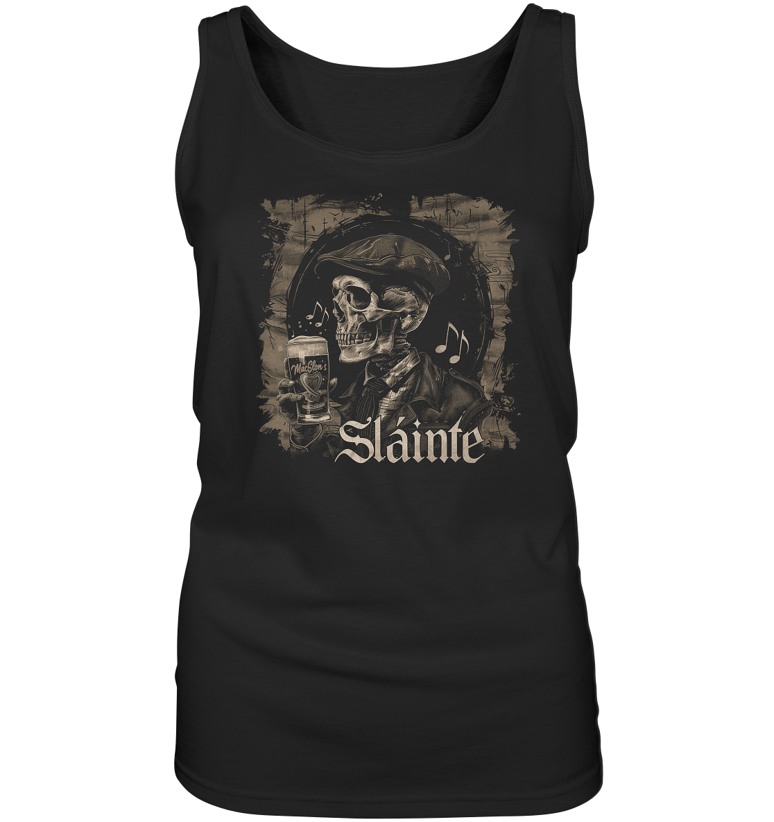Sláinte "Flatcap-Skull III" - Ladies Tank-Top