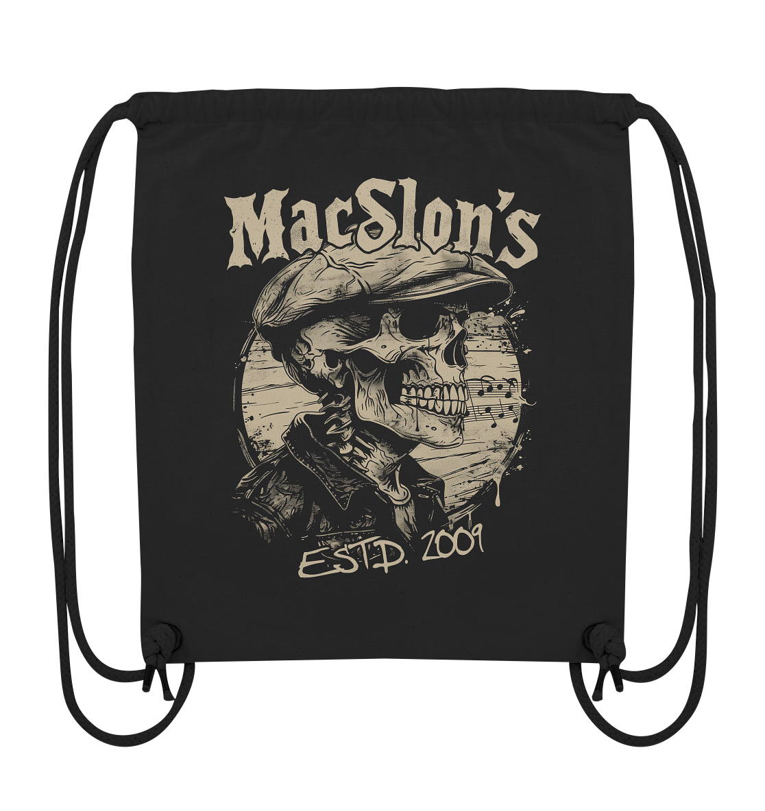 MacSlon's "Estd. 2009 / Flatcap-Skull XIII" - Organic Gym-Bag