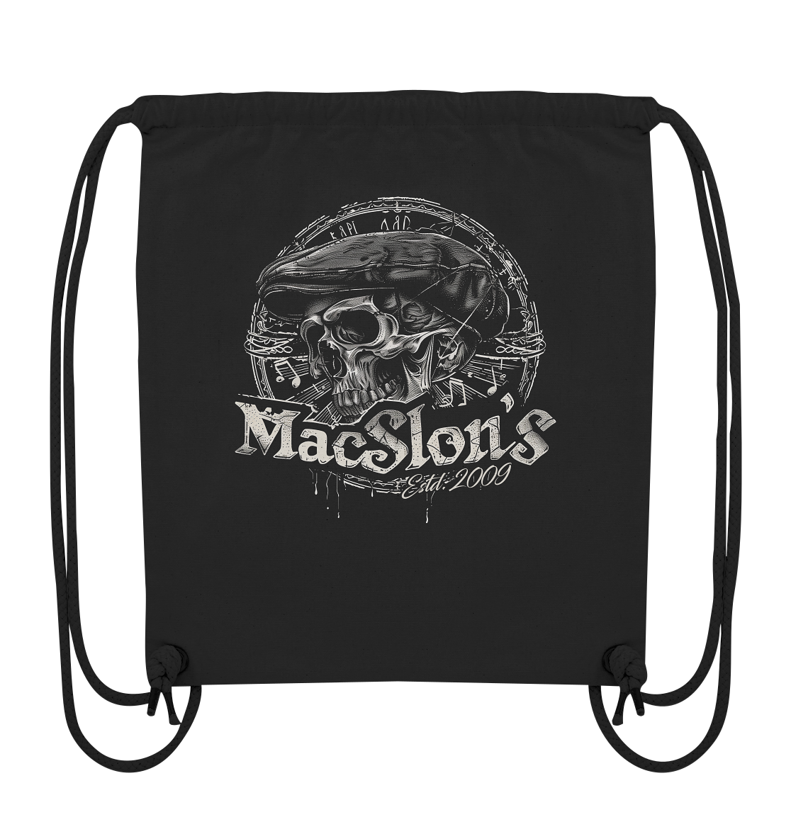 MacSlon's "Estd. 2009 / Flatcap-Skull X" - Organic Gym-Bag
