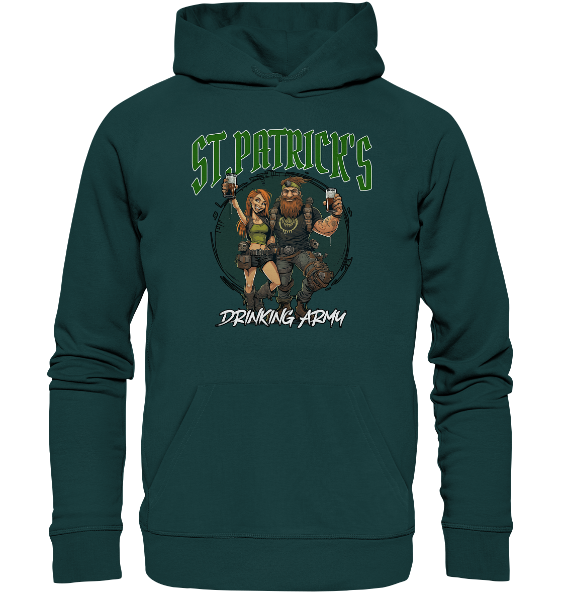 St. Patrick's "Drinking Army / Couple I" - Organic Hoodie