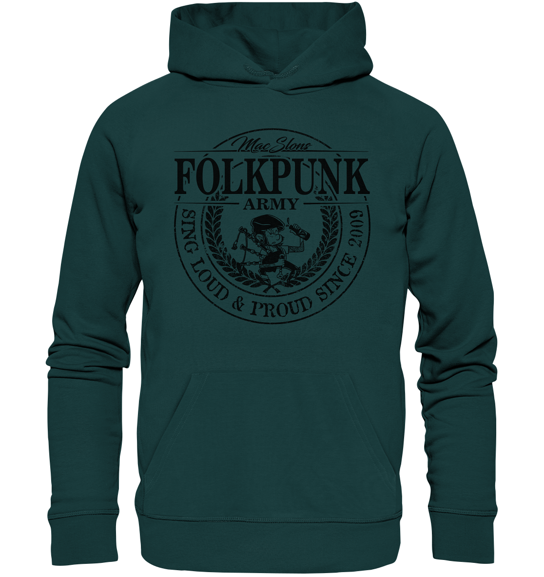 MacSlon's "Folkpunk Army" - Organic Hoodie