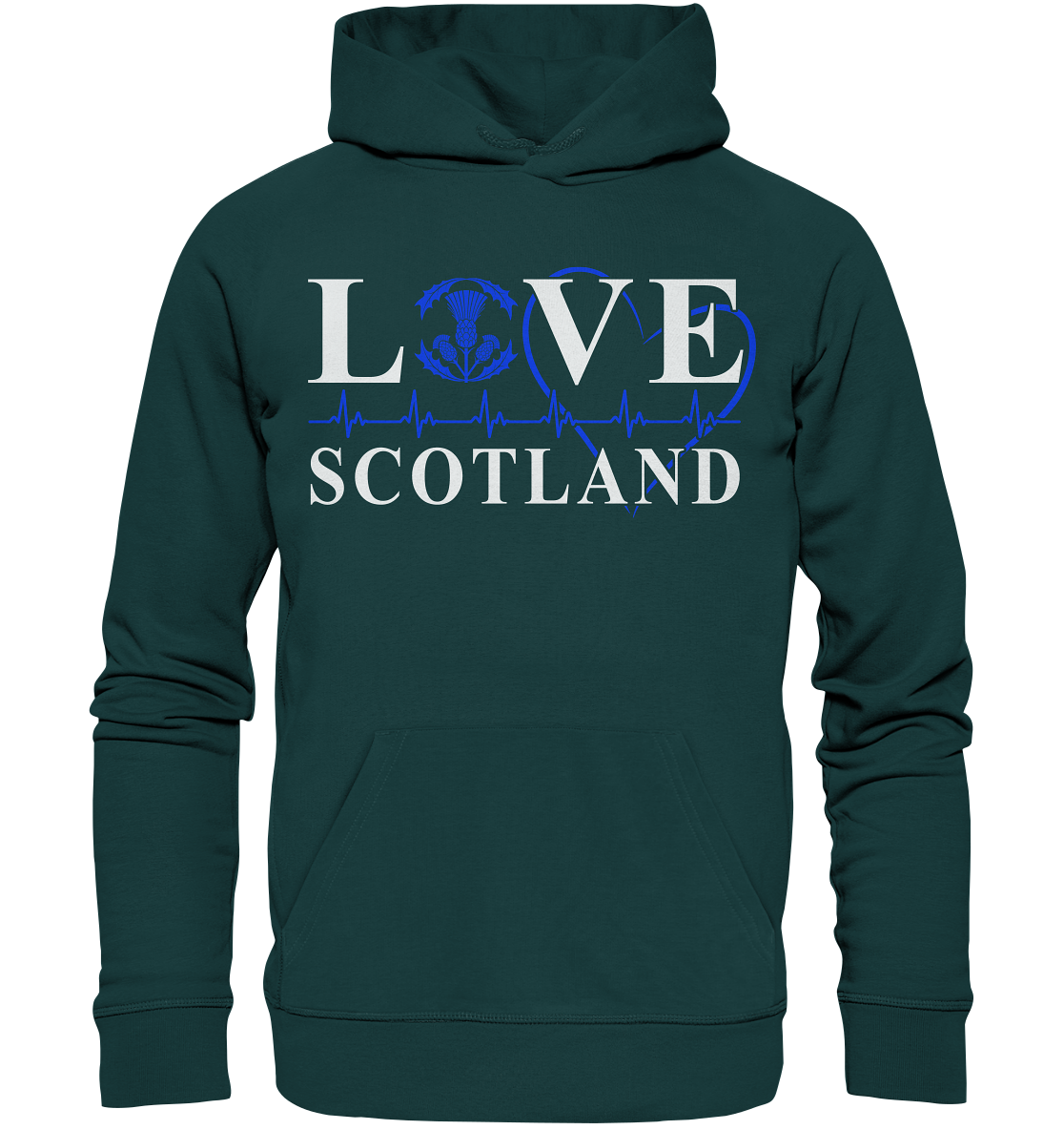 Love Scotland "Heartbeat" - Organic Hoodie