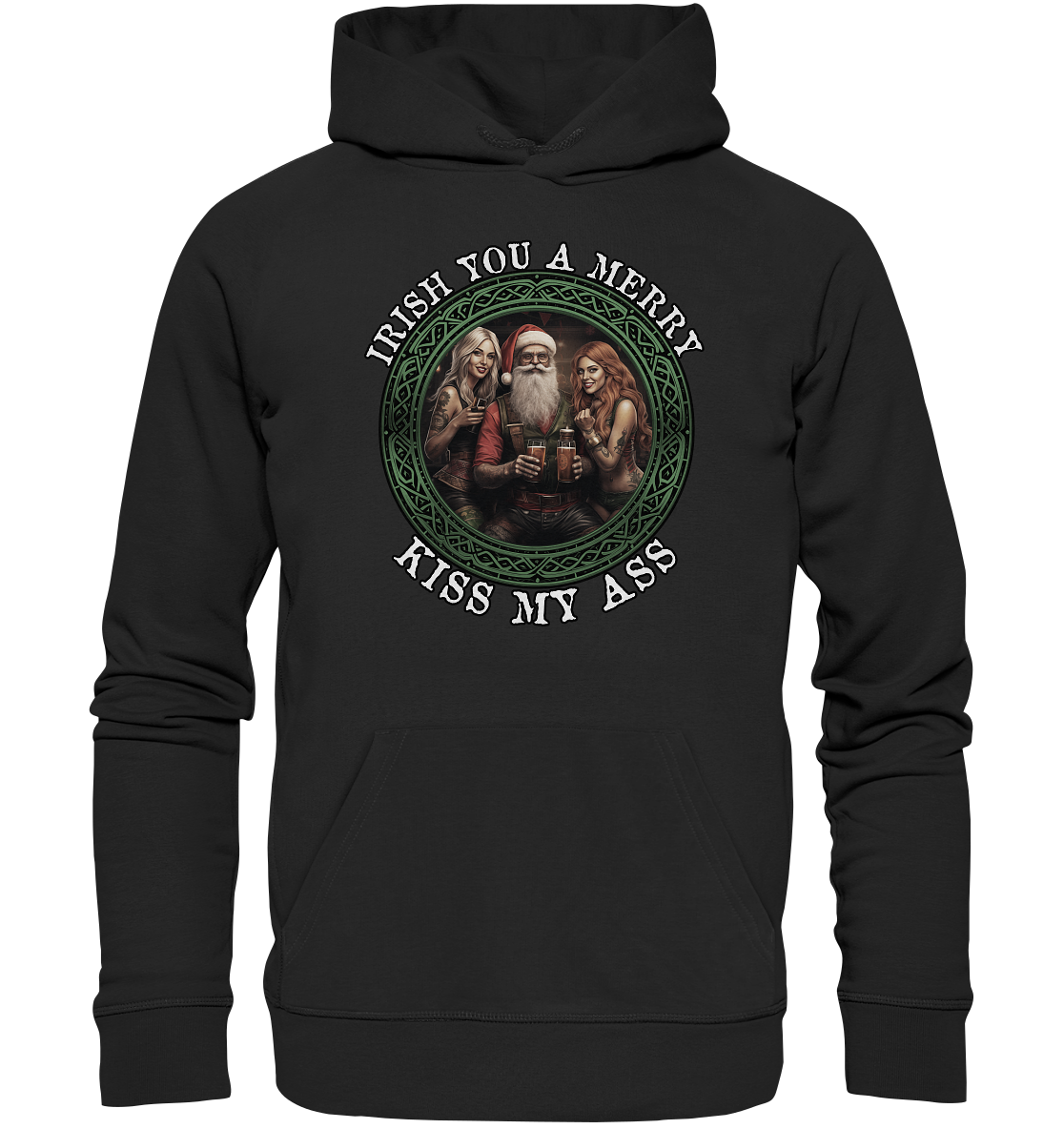 Irish You A Merry... "Santa, Girls & Beer II" - Organic Hoodie