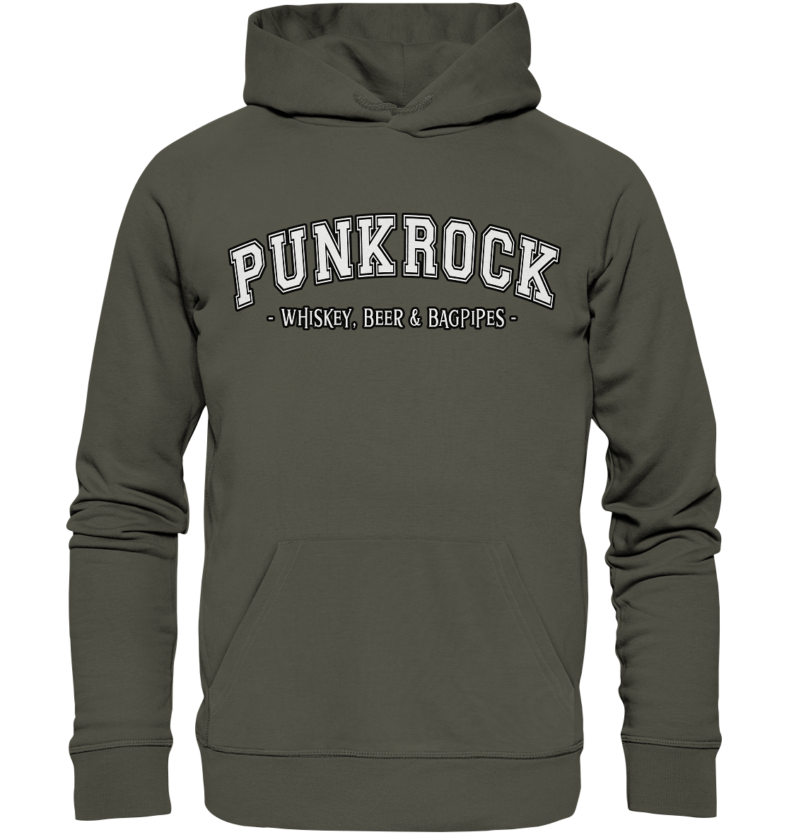 Punkrock "Whiskey, Beer & Bagpipes" - Organic Hoodie