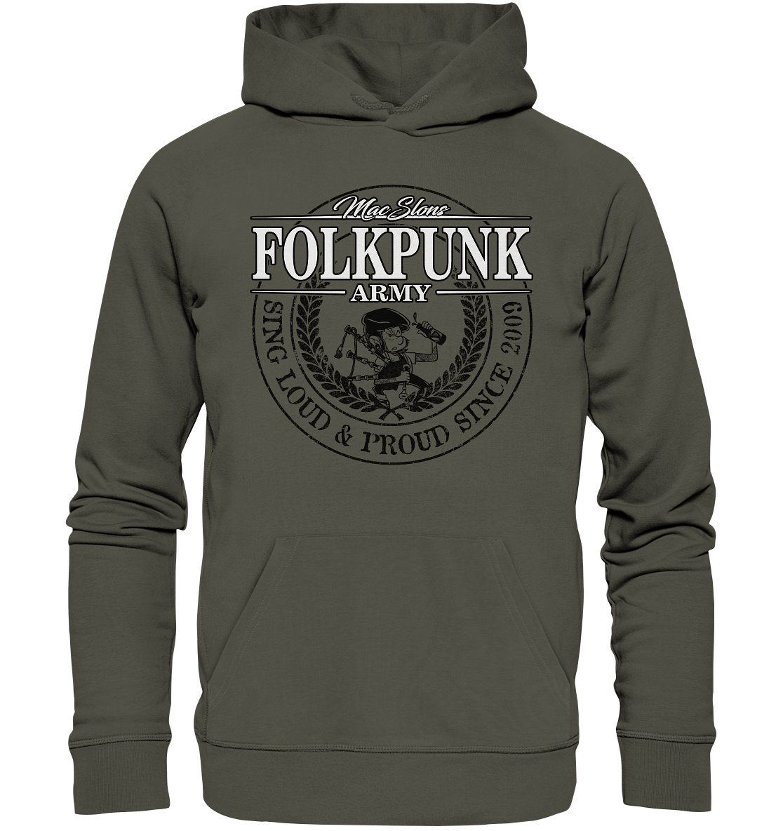 MacSlon's "Folkpunk Army" - Organic Hoodie