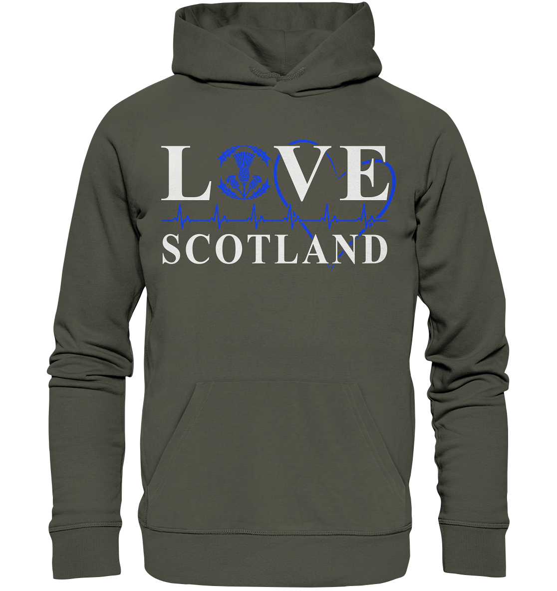 Love Scotland "Heartbeat" - Organic Hoodie