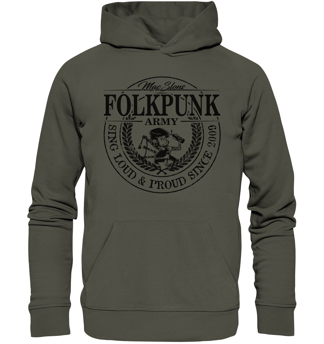MacSlon's "Folkpunk Army" - Organic Hoodie