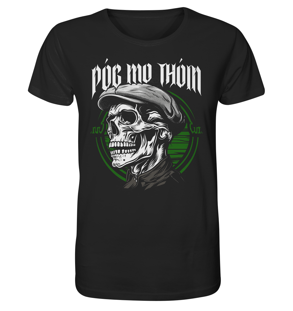 Póg Mo Thóin Streetwear "Flatcap-Skull II" - Organic Shirt