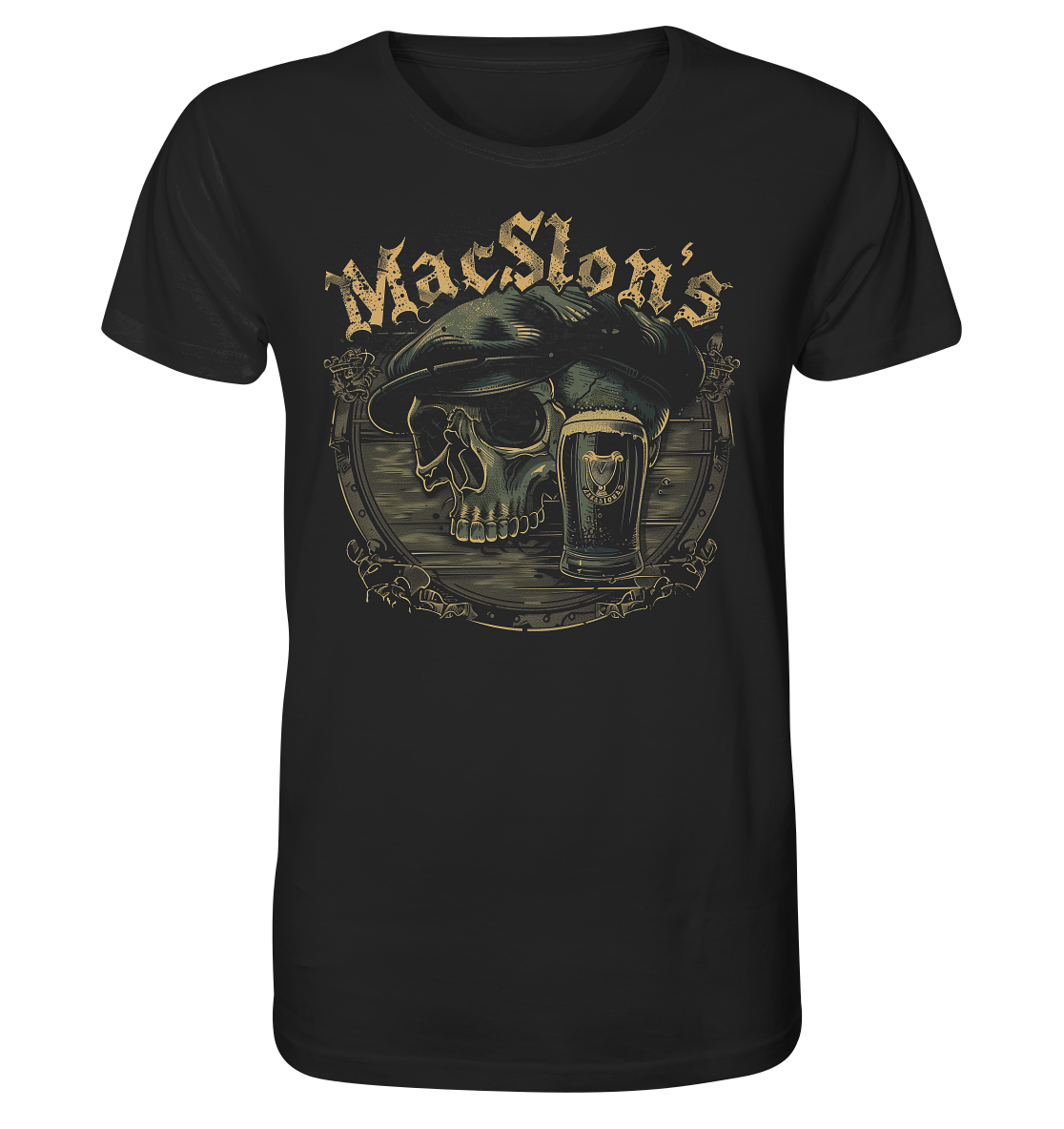 MacSlon's "Flatcap-Skull III" - Organic Shirt