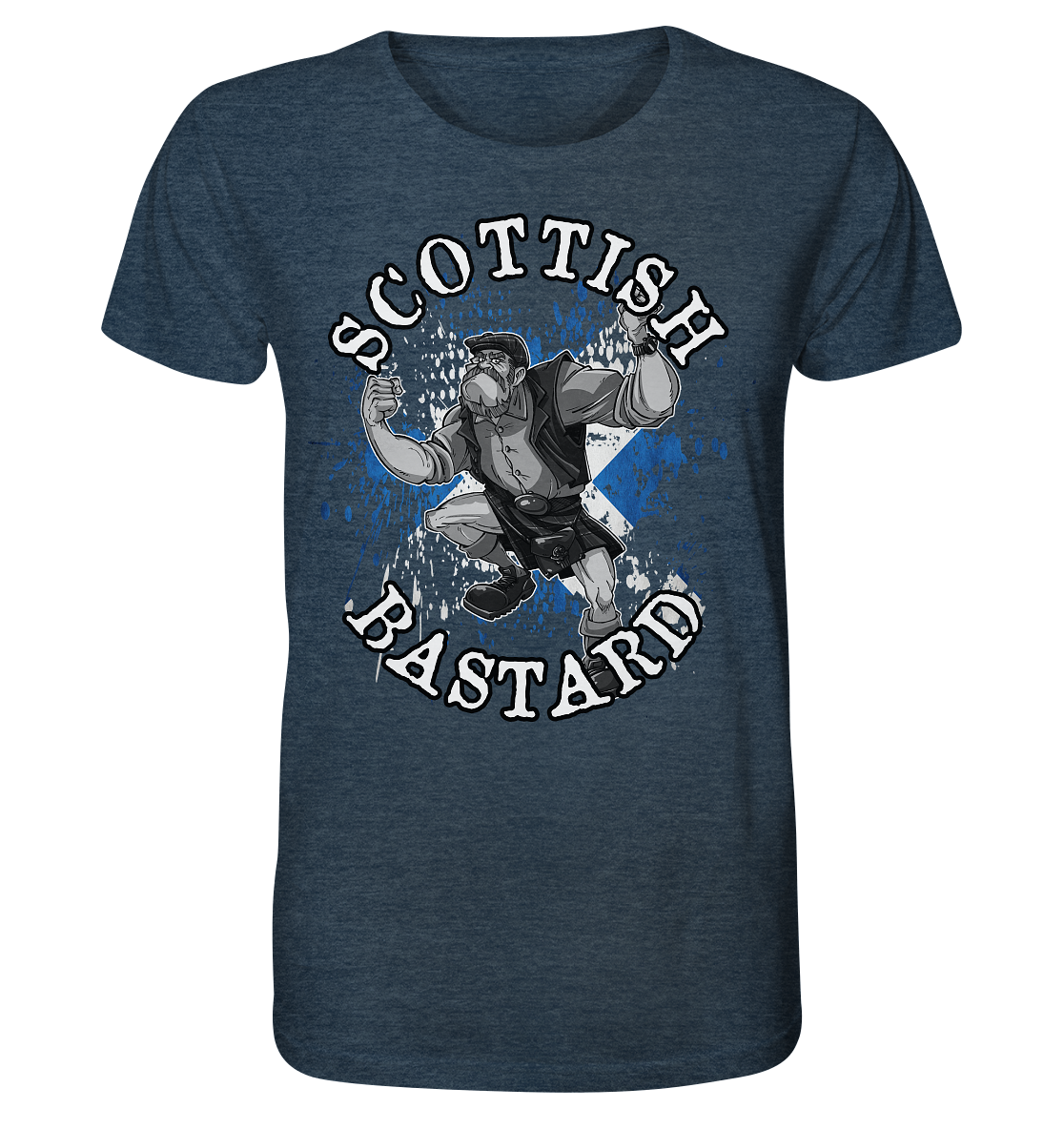 "Scottish Bastard" - Organic Shirt (meliert)