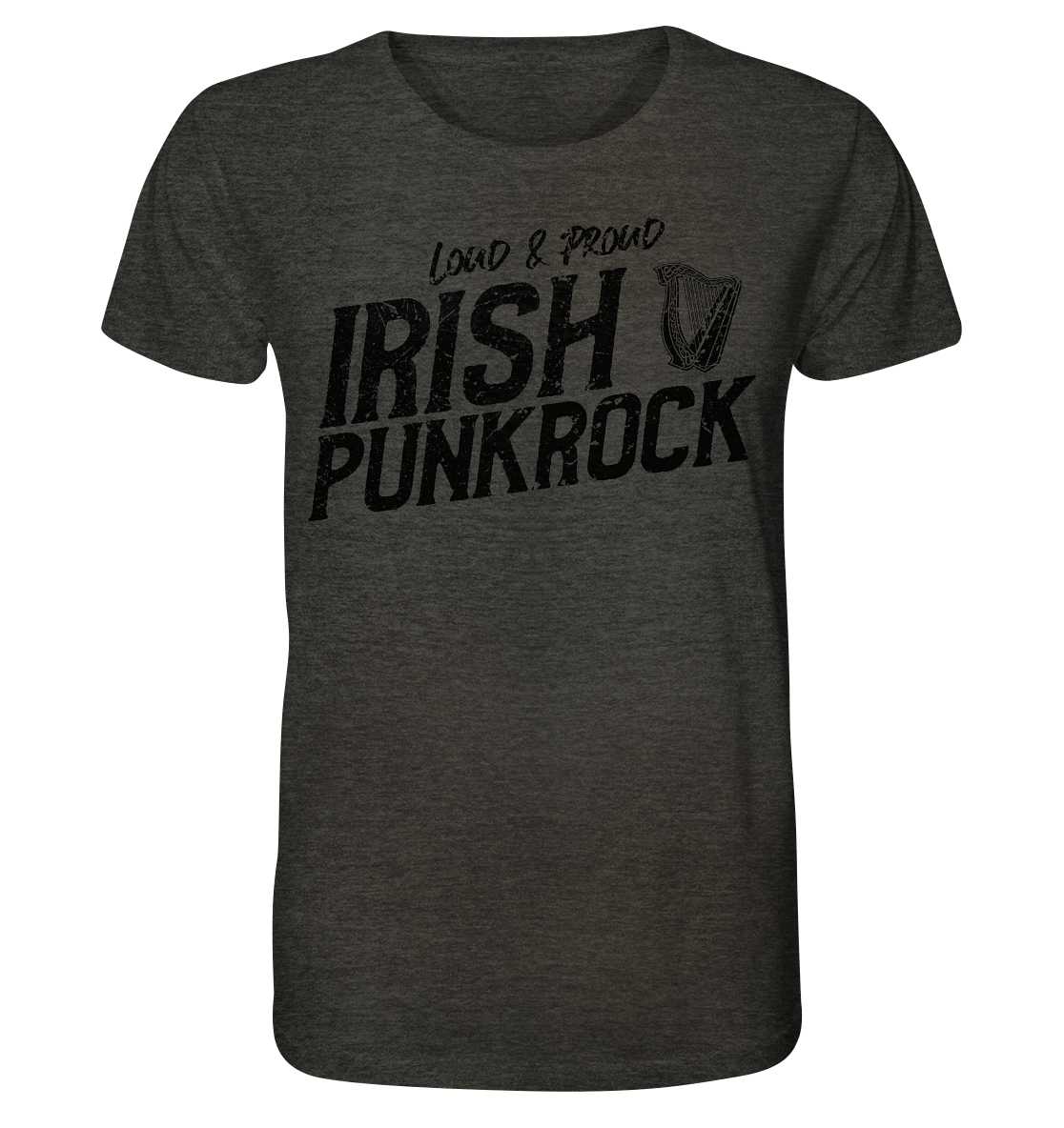 Irish Punkrock "Loud & Proud" - Organic Shirt (meliert)