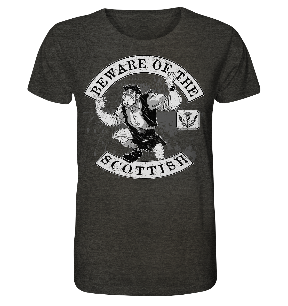 Beware Of The Scottish - Organic Shirt (meliert)