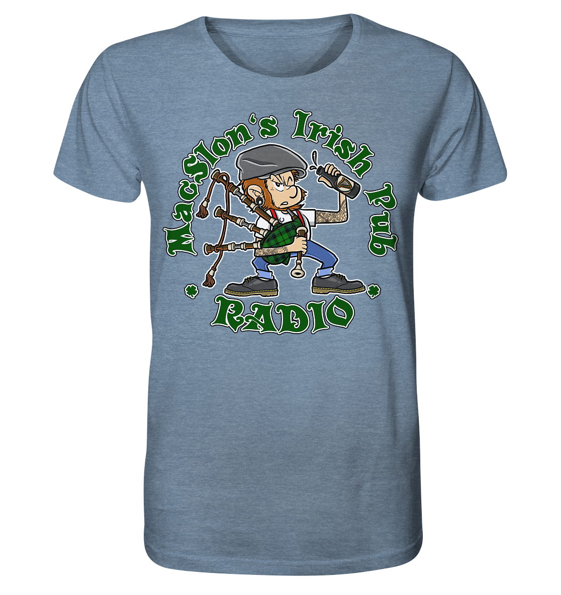 MacSlon's Radio "Classic Logo" - Organic Shirt (meliert)