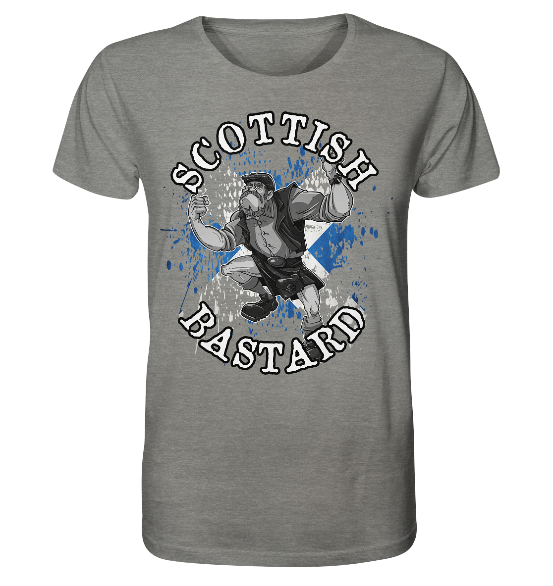 "Scottish Bastard" - Organic Shirt (meliert)