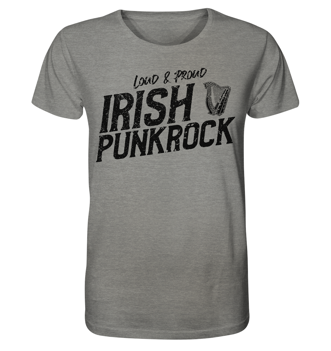 Irish Punkrock "Loud & Proud" - Organic Shirt (meliert)