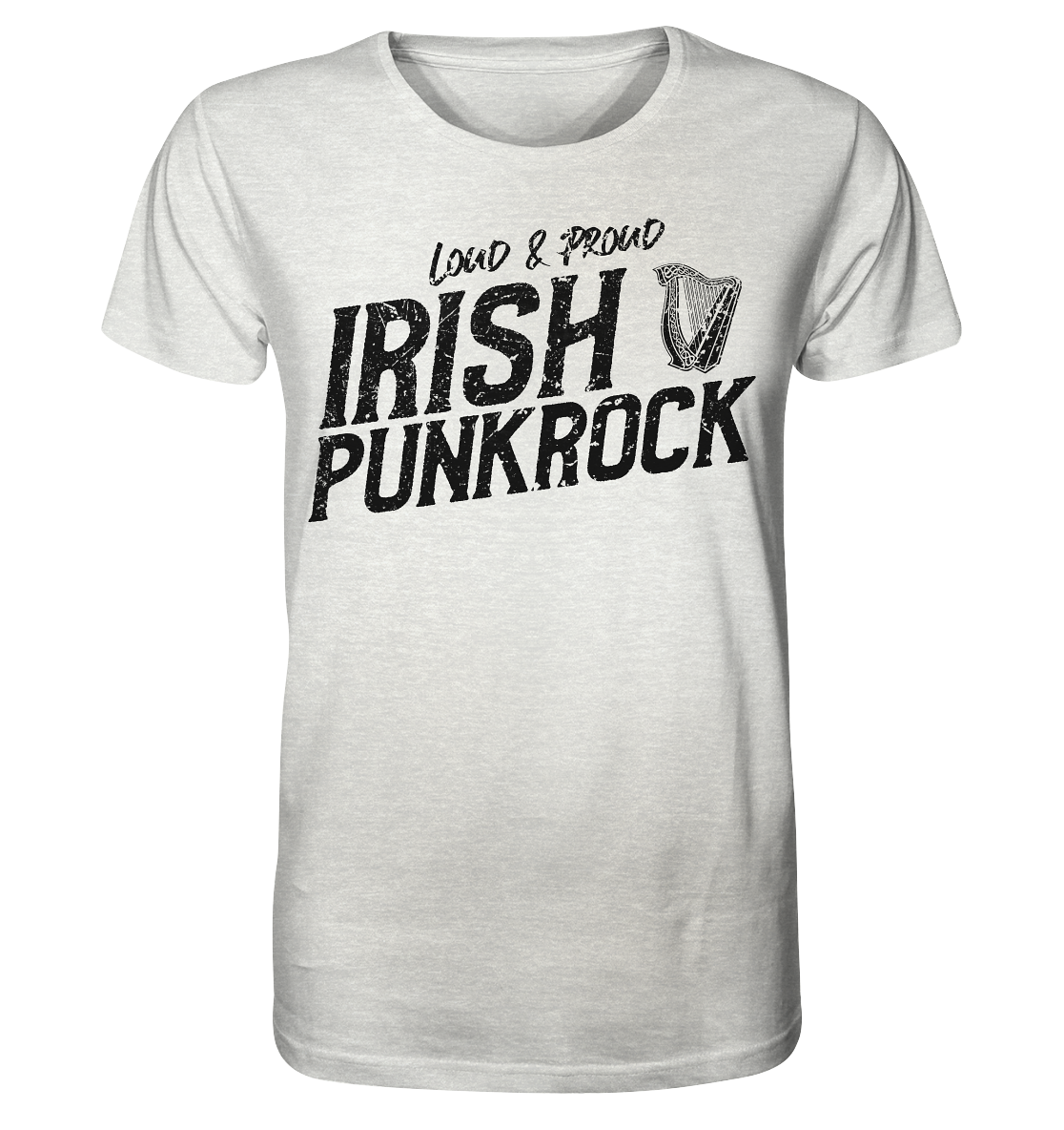 Irish Punkrock "Loud & Proud" - Organic Shirt (meliert)