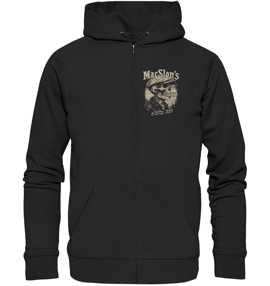 MacSlon's "Estd. 2009 / Flatcap-Skull XIII" - Organic Zipper
